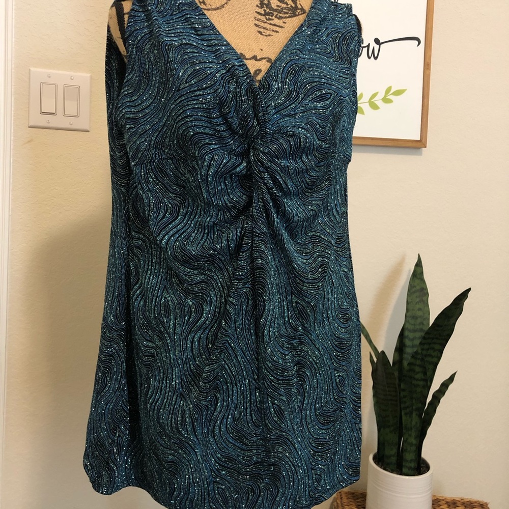 Onyx Nite size 3x Blue Silver & Black Top
